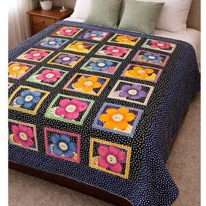 Floral Patchwork Quilt - Multicolor
